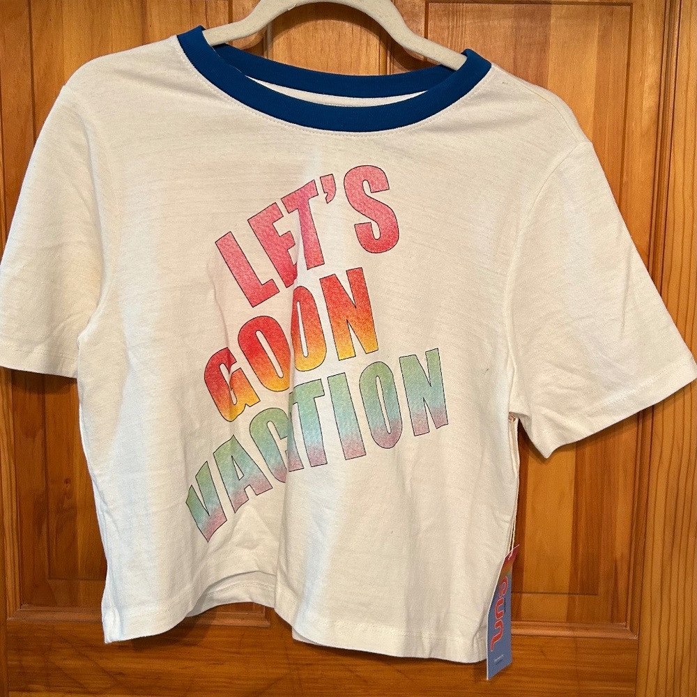 NWT Sundry Warm Fun XS Cropped Vacation Tee
